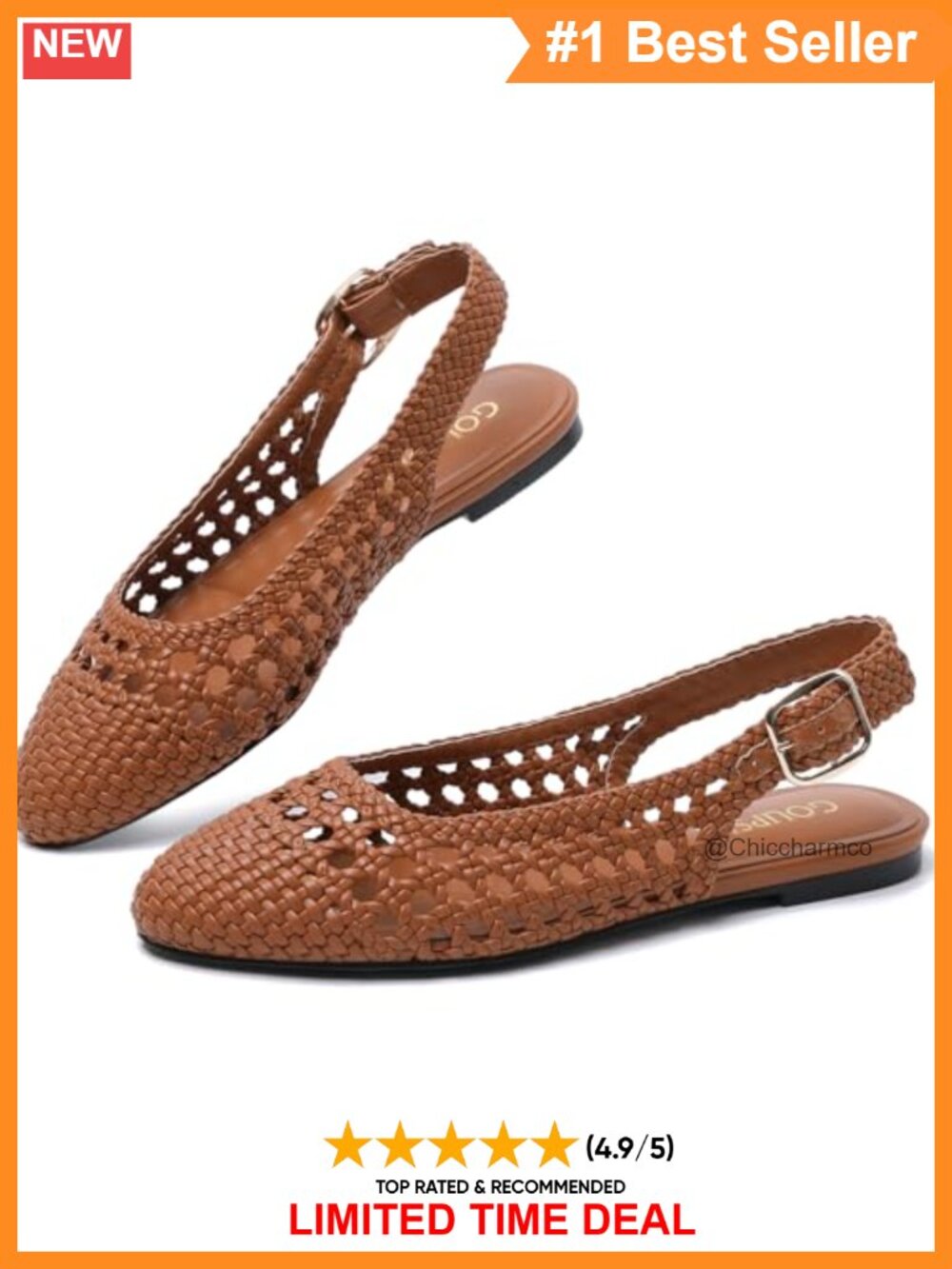 Hand Woven Faux Leather Mary Jane Ballet Flats Slingback Mesh